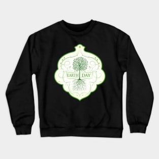 Earth Day Tree Badge Crewneck Sweatshirt